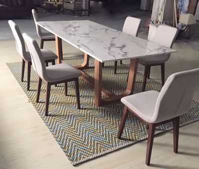 可定制现代简约大理石餐桌 融合自然与时尚的餐厅家具